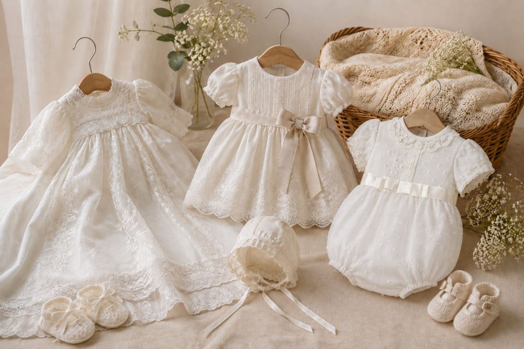 Ropa de bautizo elegante para bebé