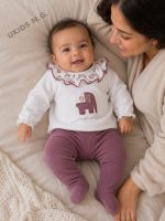 Conjunto Polaina Bebé Niña Berenjena Meira - Imagen 2