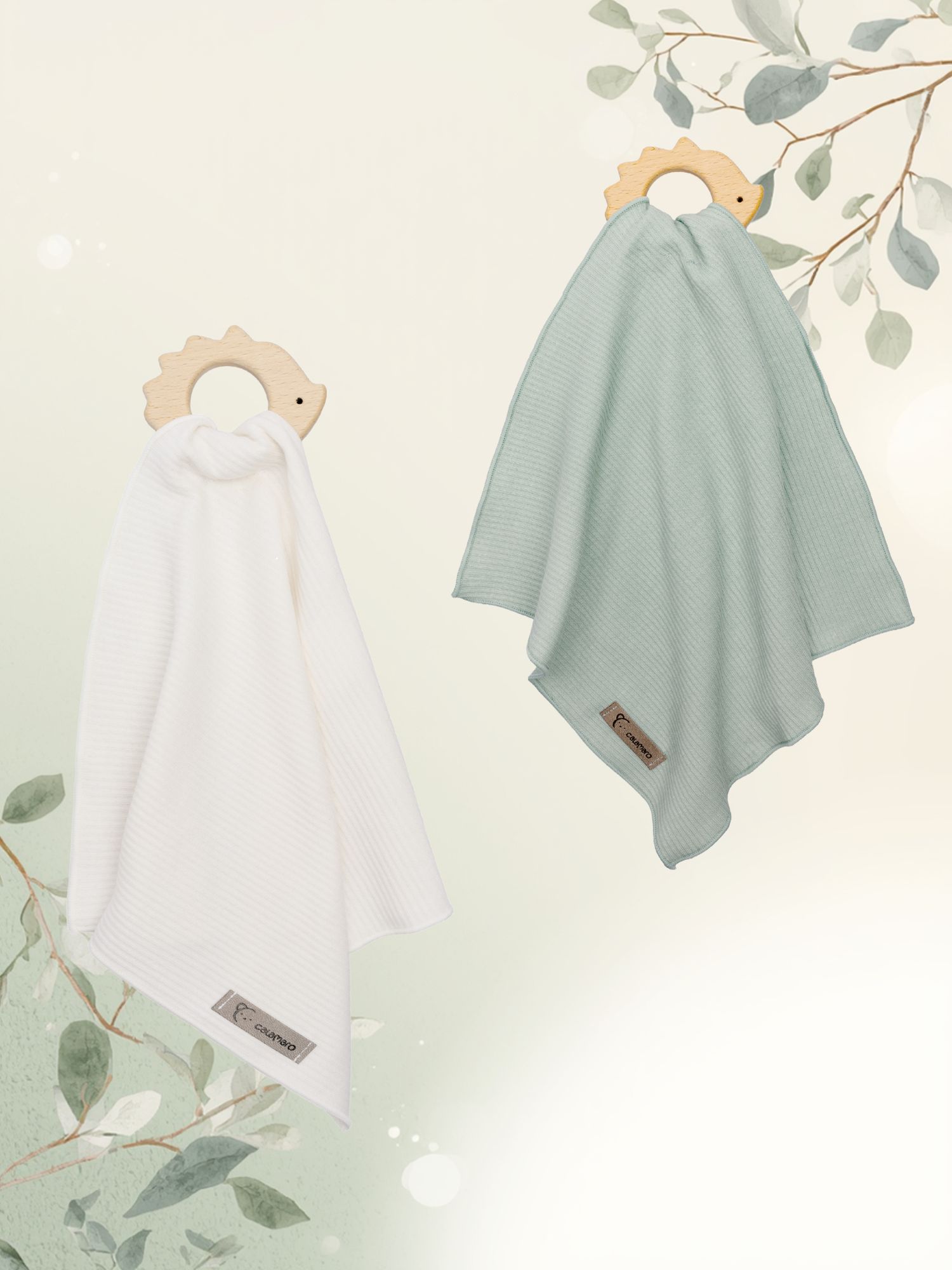 Doudou erizo natural crudo y verde para bebé Doudou erizo natural crudo y verde