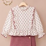 Conjunto falda pantalón Meira berenjena para niña