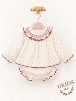 Conjunto pololo Cangas crudo para bebé niña