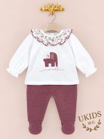 Conjunto polaina Meira berenjena para bebé niña