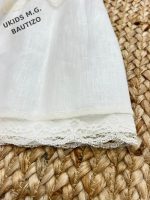 Faldón de Bautizo Lino con Capota y Encaje Artesanal  -139- - Imagen 5