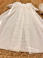 Faldón Bautizo Bebé con Capota Bordada Blanco Roto Manga Francesa -176- - Imagen 8