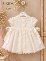 Vestido de Bautizo y Ceremonia para Bebé con Capota y Encaje Bordado - Imagen 2