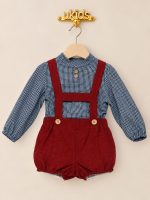 Conjunto bebé niño azul con tirantes