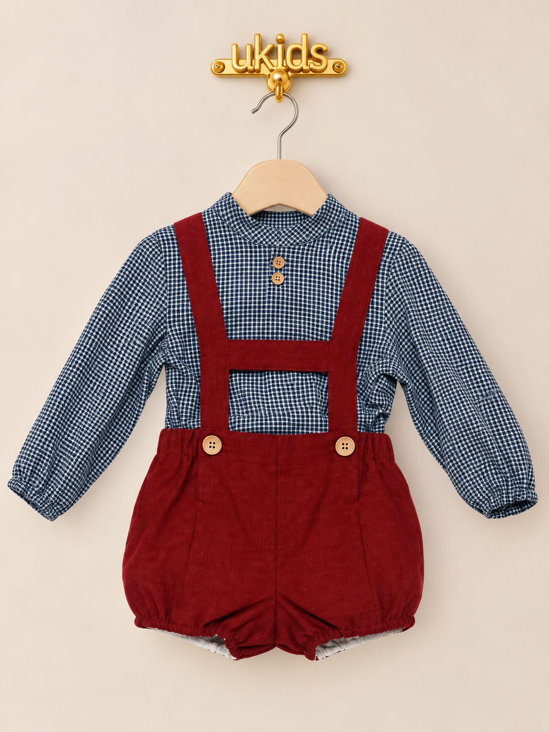 Conjunto bebé niño azul con tirantes Conjunto bebé niño azul con tirantes