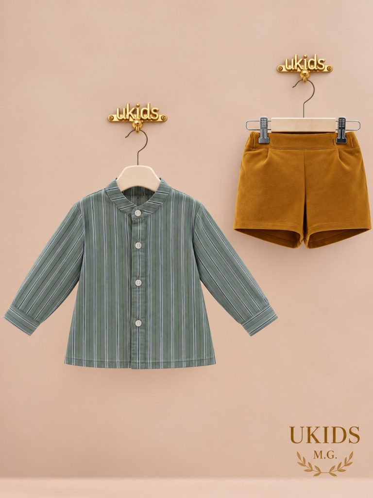 Conjunto bebé niño caramelo con pantalón corto