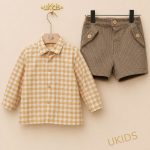 Conjunto niño pantalón corto Curry caramelo