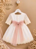 Vestido Bautizo y Ceremonia Bebé Niña Plumeti Bordado - Imagen 2