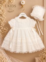 Vestido Bautizo Bebé de Organza con Capota