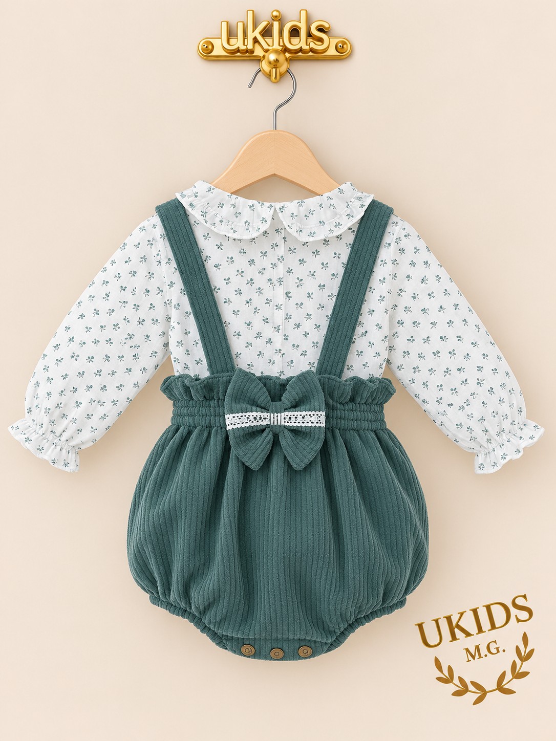 Conjunto 2 piezas Ada musgo para bebé niña