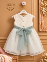 Vestido de Tul Rosa y Verde para Bautizo y Ceremonia - Imagen 3