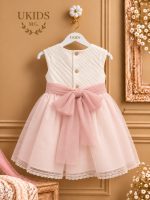 Vestido de Tul Rosa y Verde para Bautizo y Ceremonia - Imagen 4