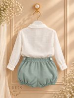 Conjunto Bebé Niño con Cuello Mao y Pantalón Bombacho - Imagen 5