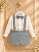 Conjunto Bebé Niño con Cuello Mao y Pantalón Bombacho - Imagen 2