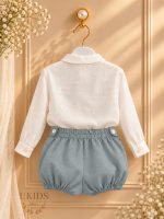 Conjunto Bebé Niño con Cuello Mao y Pantalón Bombacho - Imagen 3