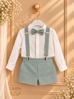 Conjunto Bebé Niño con Cuello Mao y Pantalón Bombacho - Imagen 9