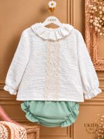 Conjunto blusa bambula y braguita Bautizo/Ceremonia - Imagen 4