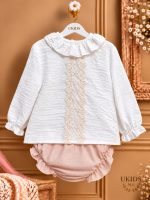 Conjunto blusa bambula y braguita Bautizo/Ceremonia - Imagen 2