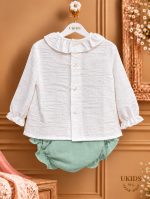 Conjunto blusa bambula y braguita Bautizo/Ceremonia - Imagen 5