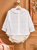 Conjunto blusa bambula y braguita Bautizo/Ceremonia - Imagen 7