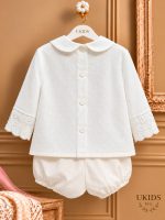 Conjunto Bebé de Tul Plumeti y Puntilla para Bautizo - Imagen 2