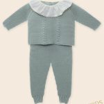 Conjunto de Recién nacido, Jersey y polaina con cuello + bolillo