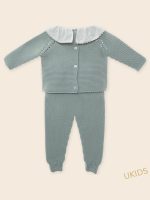 Conjunto de Recién nacido, Jersey y polaina con cuello + bolillo - Imagen 2