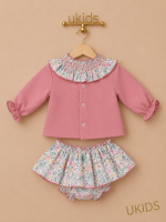 Conjunto Bebé Niña Rosa Empolvado con Sudadera y Culetín Falda - Imagen 2