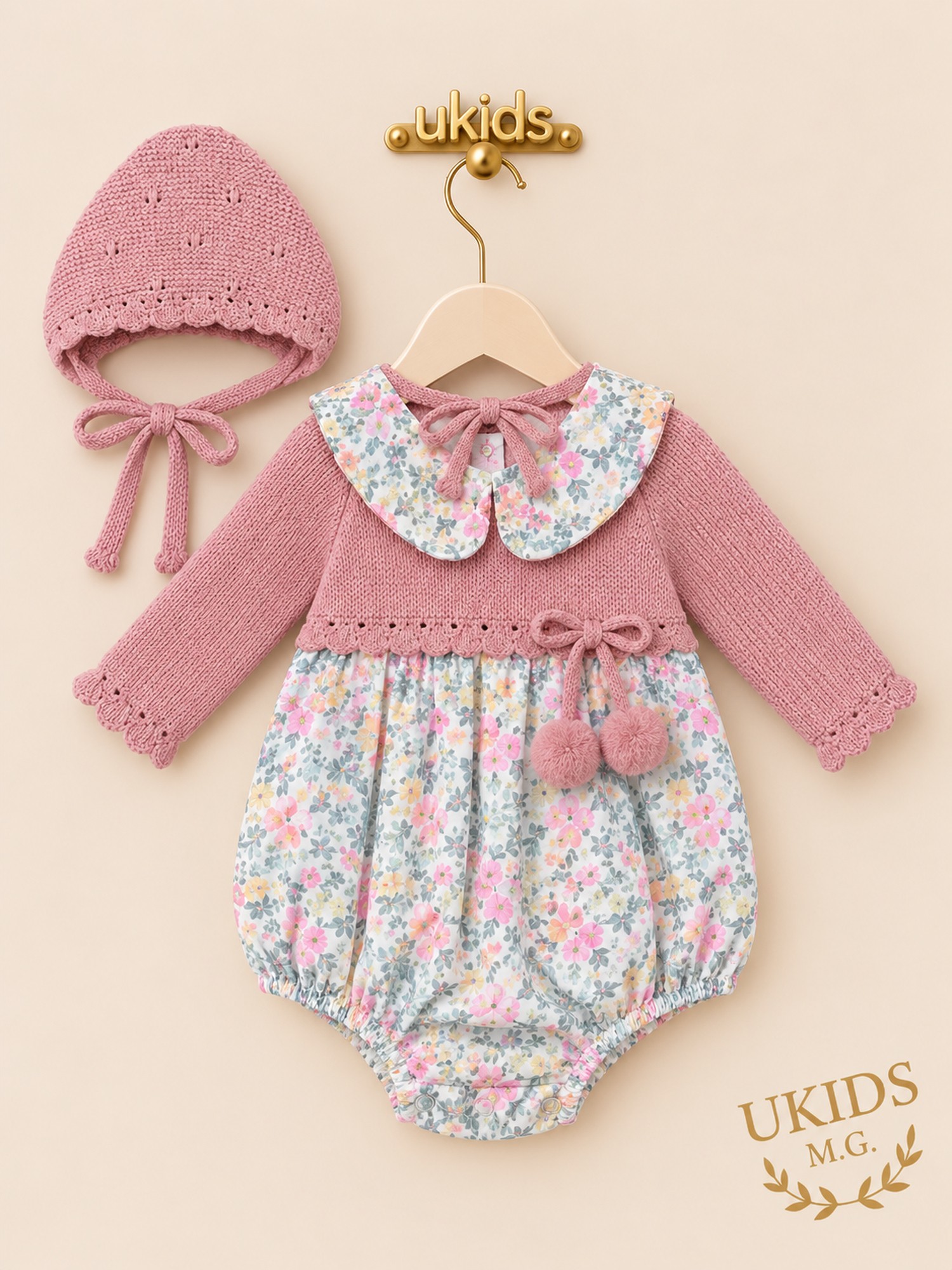 Ranita con capota rosa para bebé niña