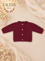 Chaqueta Punto Bebé Niña en Beige, Buganvilla, Rosa y Verde Liquen - Imagen 5