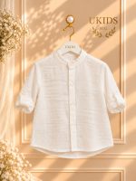 Camisa de Lino Manga Larga con Cuello Mao para Ceremonia - Imagen 2