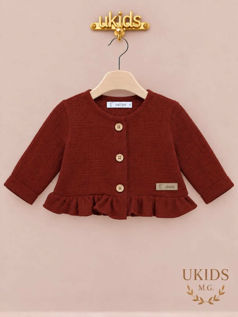 Chaqueta bebé niña granate para otoño-invierno