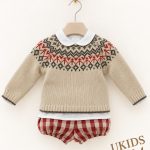 Conjunto bebé niño 3 piezas greca guinda