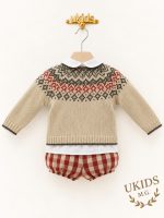 Conjunto Bebé Niño 3 Piezas Greca Guinda - Imagen 2