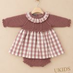 Conjunto vestido braguita rosa Francia para recién nacido