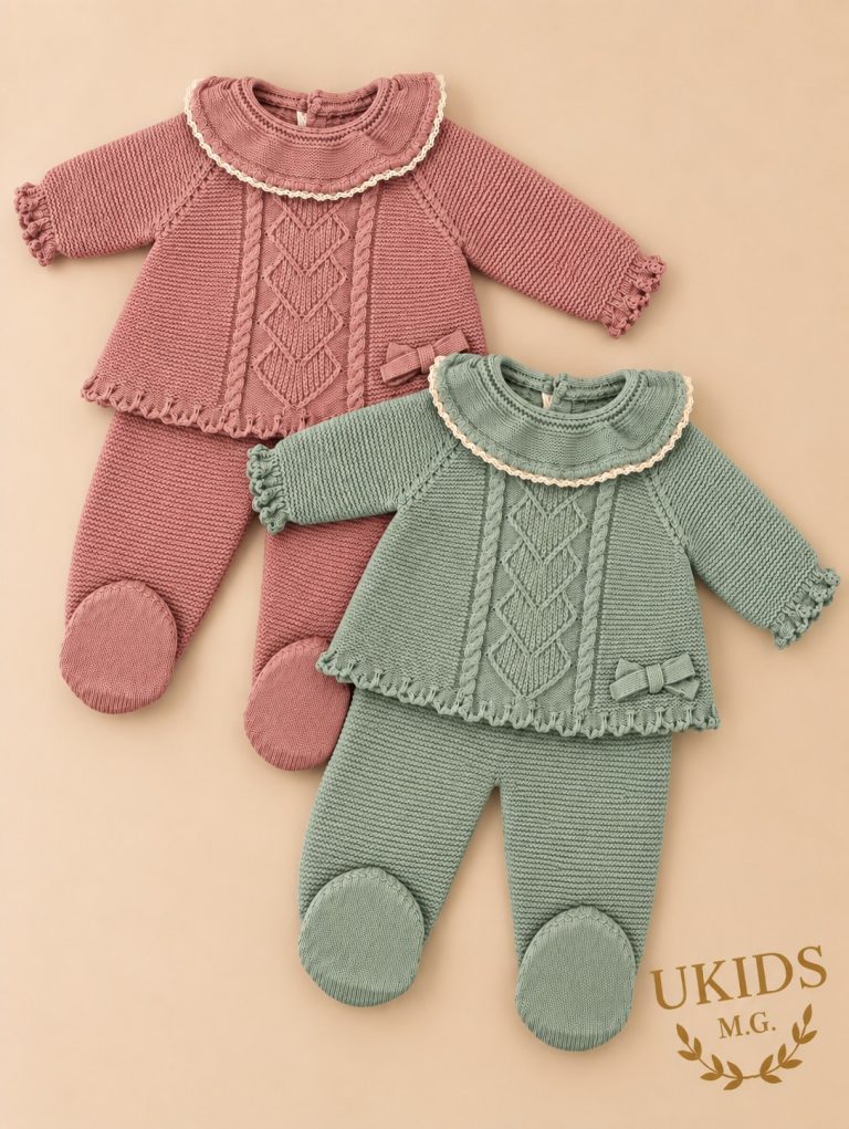 Conjunto niki polaina rosa empolvado y verde empolvado